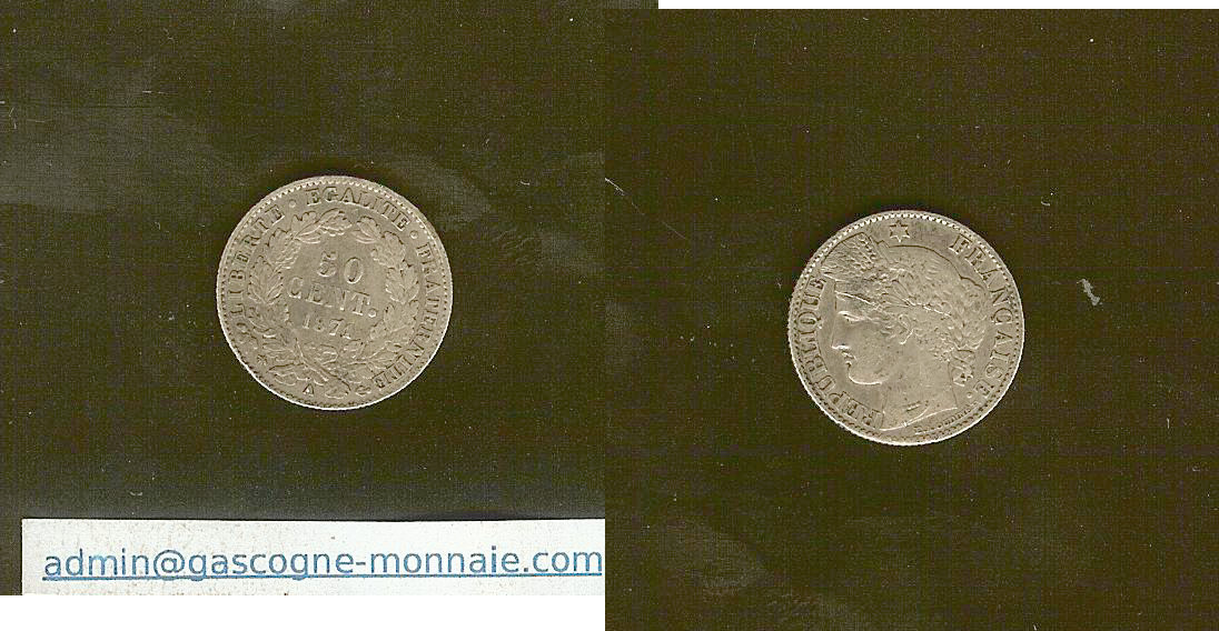 50 centimes Cérès 1871A TTB+